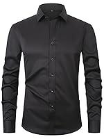 Algopix Similar Product 2 - corfty Men Long Sleeve Dress Shirt 