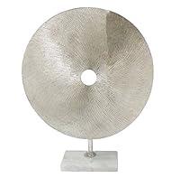 Algopix Similar Product 12 - Benjara Metal Disk Stand Silver