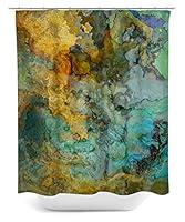 Algopix Similar Product 11 - Abstract art shower curtain in blue