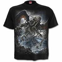 Algopix Similar Product 14 - Spiral  Mens  Cthulhu  TShirt Black