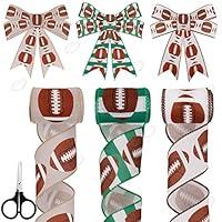 Algopix Similar Product 15 - BENBO 3 Rolls Football Wired Ribbon 15