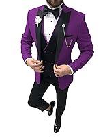 Algopix Similar Product 2 - SHUZHXLZANGY Purple Tuxedo for Men Prom