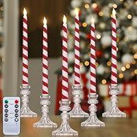 Algopix Similar Product 17 - Baquler 6 Pcs Christmas Flameless Taper