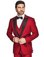 Algopix Similar Product 9 - HUUTOE Red Suits for Men Prom Mens