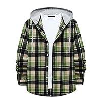 Algopix Similar Product 10 - Plaid Shirt Jacket Men Lightweight