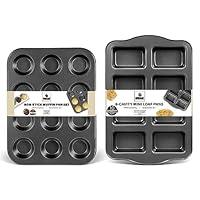 Algopix Similar Product 11 - HONGBAKE Nonstick Muffin Pan 12 Cup and