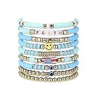 Algopix Similar Product 3 - Cooluckday Preppy Bracelets Heishi