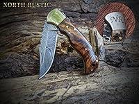 Algopix Similar Product 9 - Damascus Rose Wood Knife  Engraved