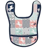 Algopix Similar Product 13 - Imagine Waterproof Bib - Unicorn Dreams