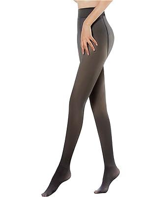 Women Winter Warm Fleece Lined Tights Fake Translucent Nude Pantyhose Tummy  Control Thicken Fleece Thermal Opaque Leggings