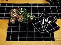 Algopix Similar Product 13 - Set of Four IHF Burlap Check Black