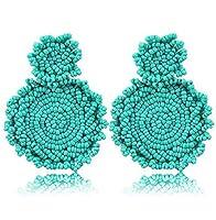 Algopix Similar Product 17 - Statement Beaded Hoop Earrings for