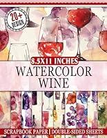 Algopix Similar Product 9 - Watercolor Wine Scrapbook Paper 20