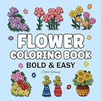 Algopix Similar Product 5 - Bold  Easy Flower Coloring Book Cute