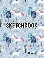 Algopix Similar Product 13 - Unicorn Sketchbook 200 pages Cute