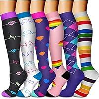 Algopix Similar Product 1 - CHARMKING 6 PairsCompression Socks for