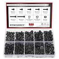 Algopix Similar Product 14 - DYWISHKEY 386 Pieces M4 Black Screws