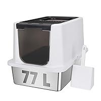 Algopix Similar Product 12 - RIZZARI Stainless Steel Cat Litter Box