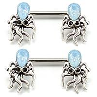 Algopix Similar Product 5 - Nipple Piercing  2 Pack Silver