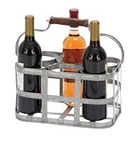 Algopix Similar Product 15 - Benjara 6 Bottle Farmhouse Metal Wine