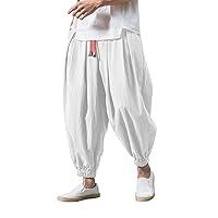 Algopix Similar Product 20 - Casual Cotton Linen Harem Pants for Men