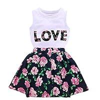 Algopix Similar Product 19 - Jastore Girls Letter Love Flower