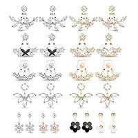 Algopix Similar Product 17 - 12 Pairs Fashion Silver Plated Leaf