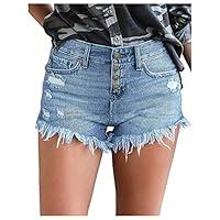 Algopix Similar Product 17 - BEIBEIA Cut Off Denim Shorts for Women