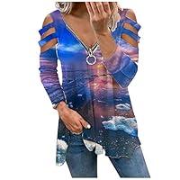 Algopix Similar Product 9 - DZQUY Womens Cold Shoulder Tops V Neck