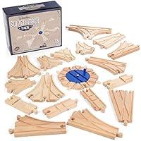 Algopix Similar Product 13 - Switch Track Wooden Train Set 18 pcs