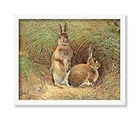 Algopix Similar Product 5 - Monem Art Vintage Rabbits Painting