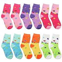 Algopix Similar Product 9 - Falari 12Pack Girl Kids Crew Socks