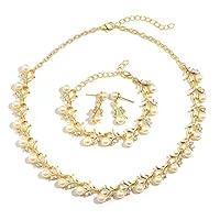 Algopix Similar Product 4 - MOOCHI 18K Gold Plated Ivory Simulated
