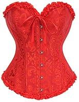 Algopix Similar Product 14 - SZIVYSHI Red Corset Tops for Women