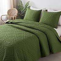 Algopix Similar Product 18 - Olive Green Twin Size Quilt Bedding