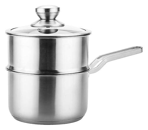 Stainless Steel Milk Pot Milk Pan with Lid Boiling Pot for Coffee or  Porridge - 18cm 