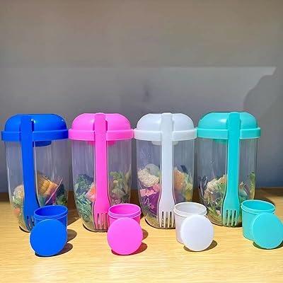 Salad Meal Shaker Cup with Fork,Portable Fruit and Vegetable Salad Cup  Container