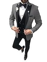 Algopix Similar Product 11 - SHUZHXLZANGY Grey Tuxedo for MenDouble