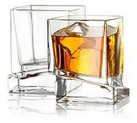 Algopix Similar Product 10 - JoyJolt Carre Square Scotch Glasses