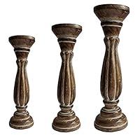 Algopix Similar Product 6 - Benzara Handmade Wooden Candle Holder