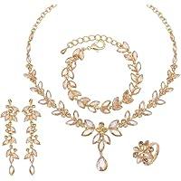 Algopix Similar Product 10 - CSY 4 Pcs Elegant Bridal Jewelry Sets