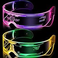 Algopix Similar Product 5 - 2 Pairs LED Visor Glasses 7 Colors