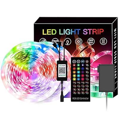 Govee 49.2ft Wi-Fi RGBIC LED Strip Light, Color Changing, Dimmable, Voice Control, Alexa & Google Compatible, Energy Efficient