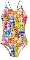 Algopix Similar Product 10 - AIDEAONE Cute Cat Swimsuit for 7T Girls