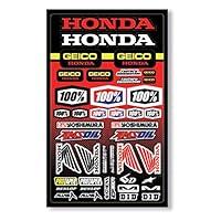 Algopix Similar Product 17 - 100% Geico Honda Sticker Sheet