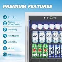 Beverage Refrigerator and Cooler Freestanding, 96 Cans Mini Fridge with  glass door and Lock, Small Drink Fridge for Soda, Beer, Wine, For Home Bar