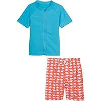 Algopix Similar Product 5 - SwimZip Boys Short Sleeve Rash Guard