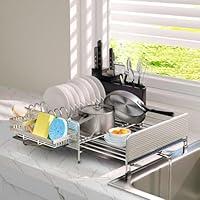 Algopix Similar Product 4 - eWonLife Dish Drying Rack Extendable