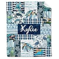 Algopix Similar Product 13 - Personalized Sea Turtles Baby Blanket