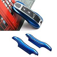 Algopix Similar Product 3 - Jaronx 2PCS Glossy Blue Key Fob Cover